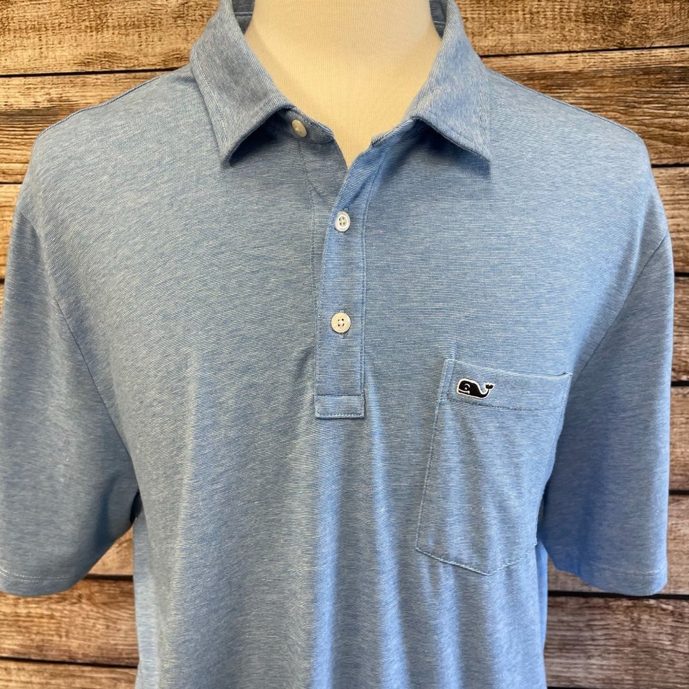 Vineyard Vines Edgartown Polo Shirt Blue XL Pima